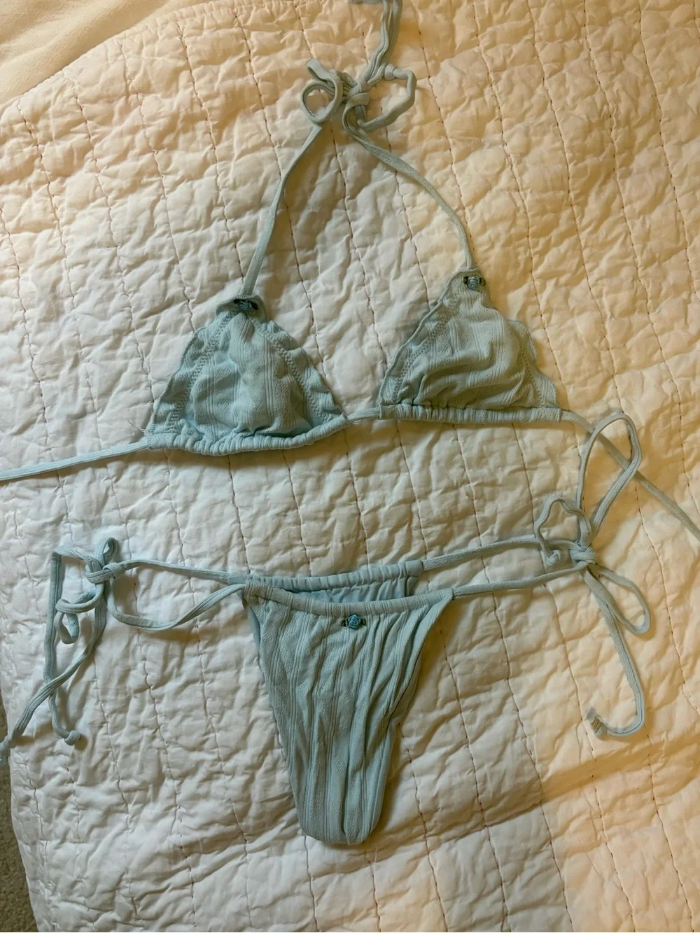 Frankies Bikinis Light Blue Bikini Set